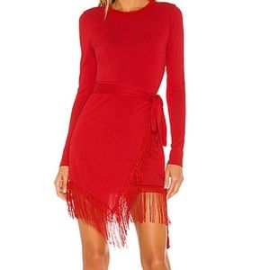 House of Harlow red fringe dress